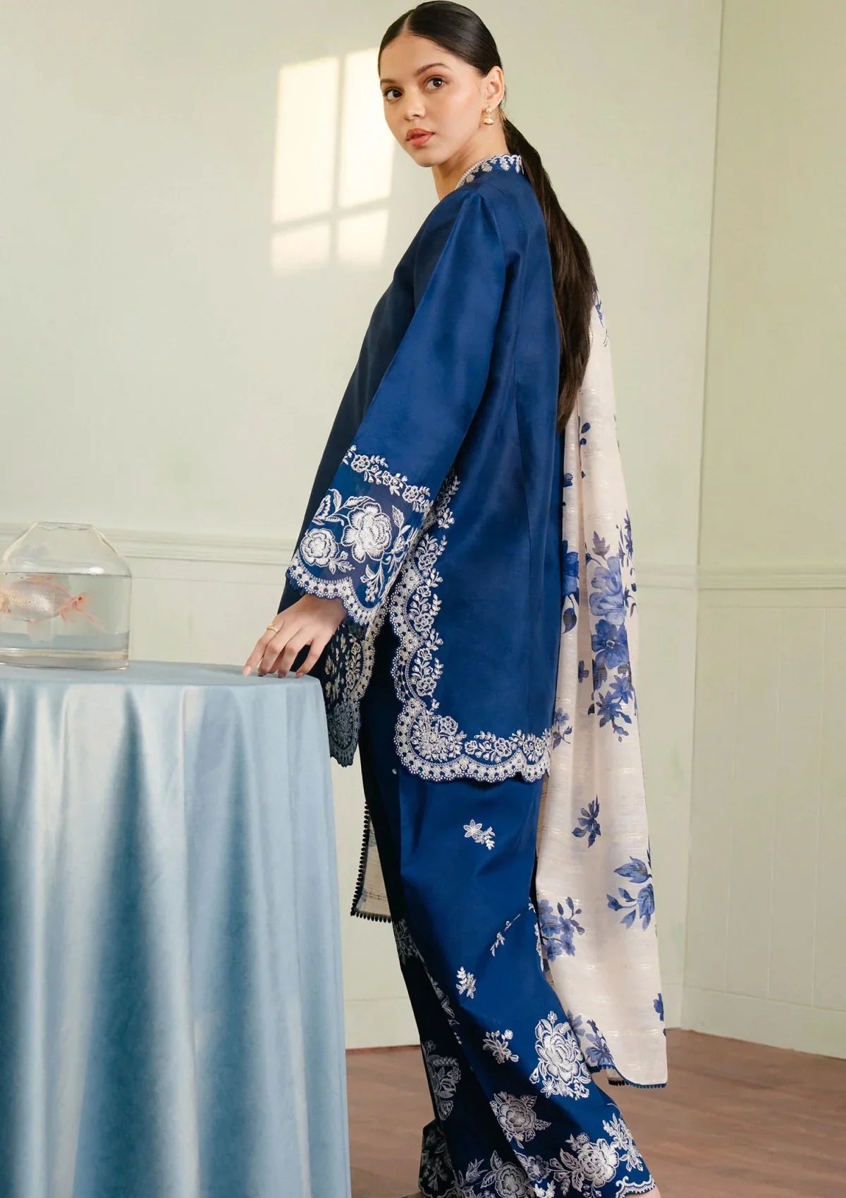 JAZMIN-3PC DHANAK EMBROIDERED SUIT GUL18