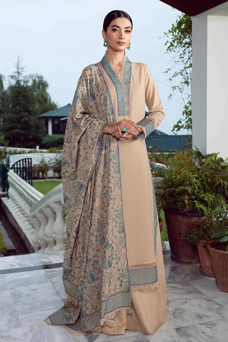 BAREEZE-3PC DHANAK EMBROIDERED SUIT GUL45