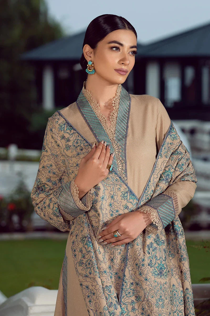 BAREEZE-3PC DHANAK EMBROIDERED SUIT GUL45
