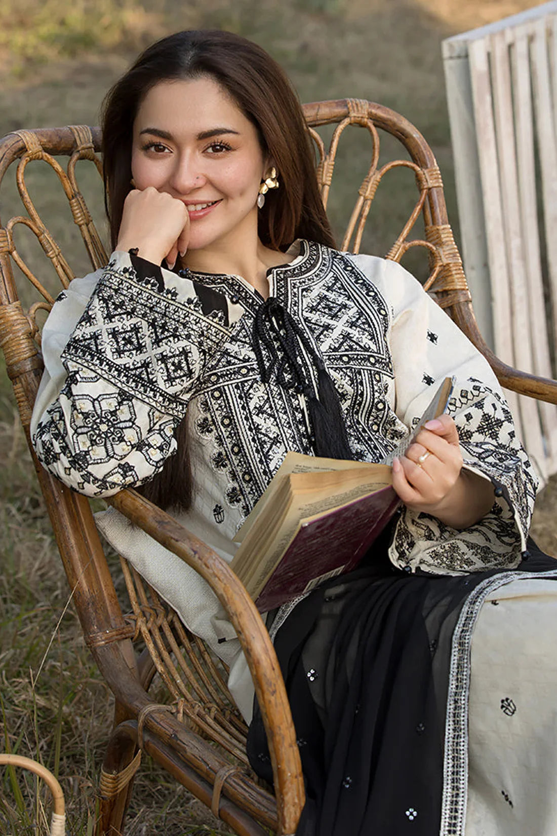 ALLYS-3PC DHANAK EMBROIDERED SUIT GUL08