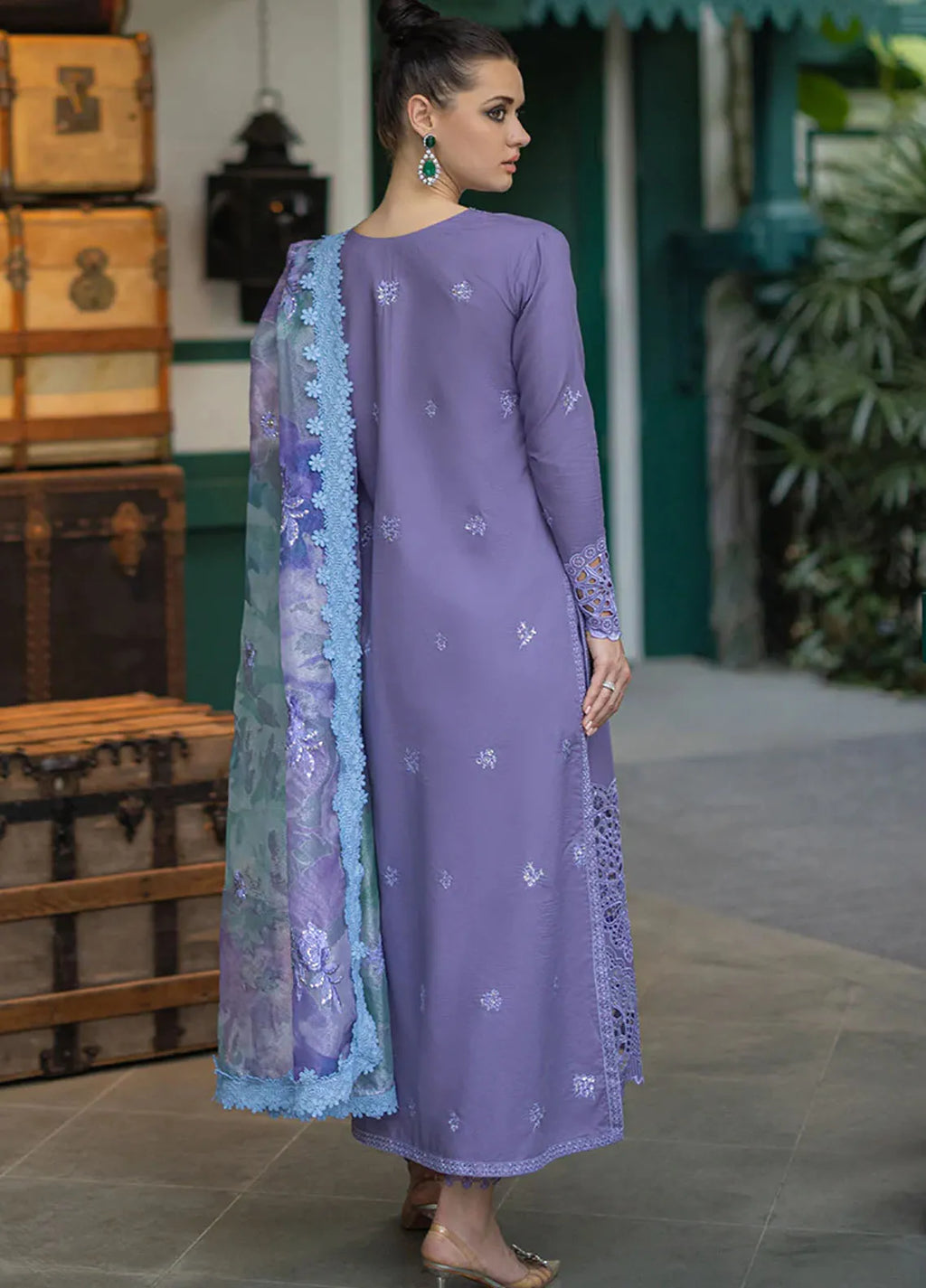 MOHAGNI-3PC DHANAK EMBROIDERED SUIT GUL52