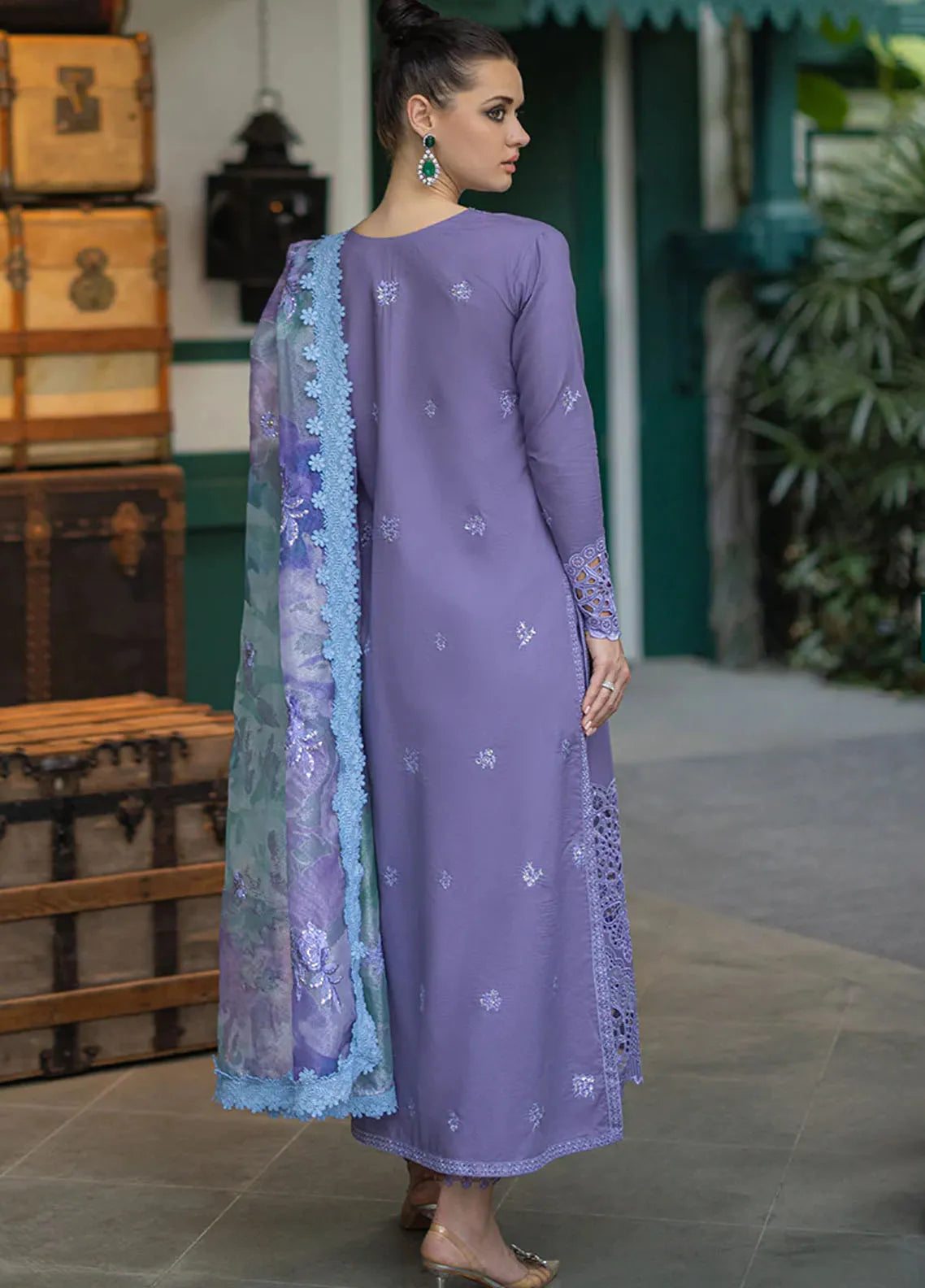 MOHAGNI-3PC DHANAK EMBROIDERED SUIT GUL52