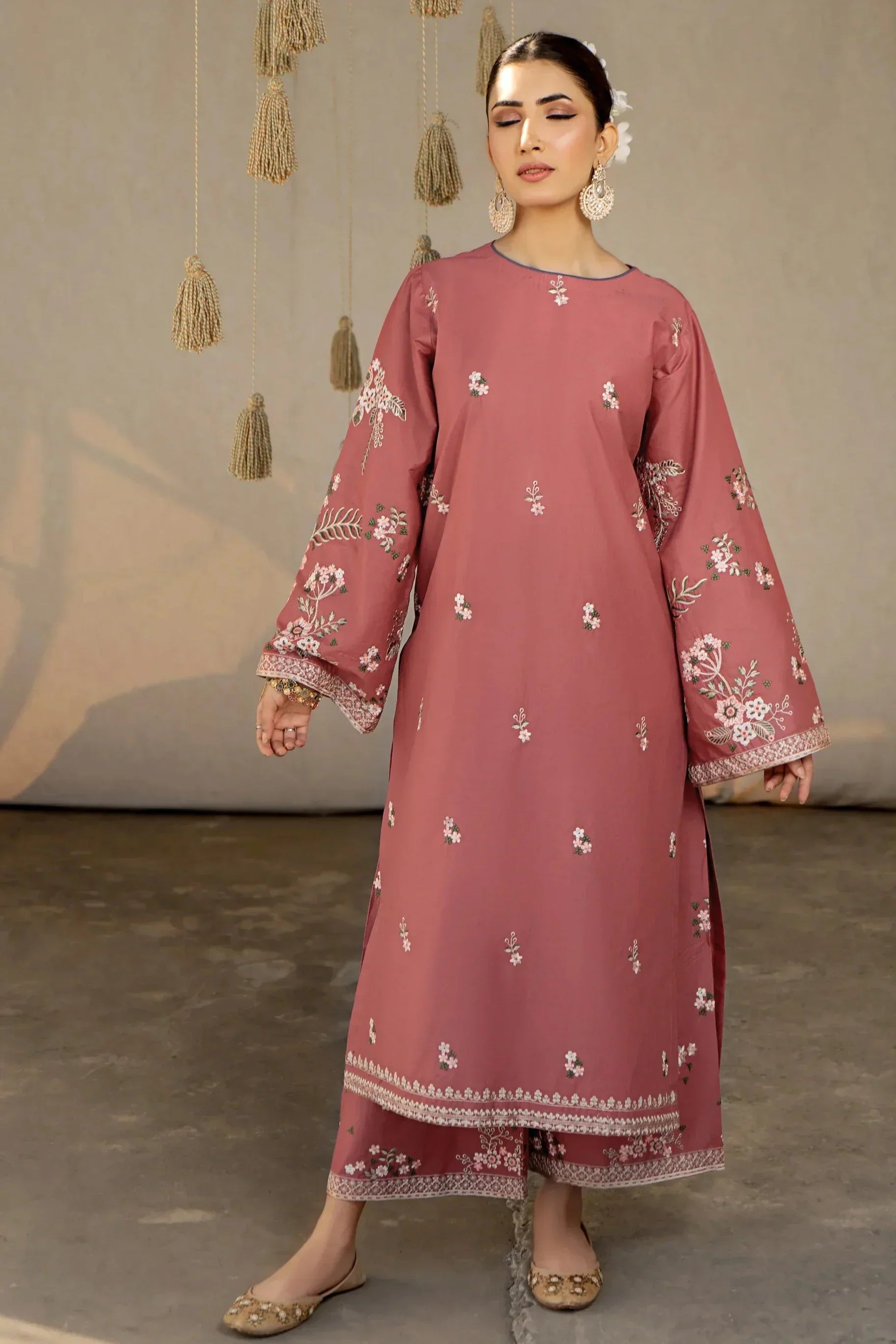 URGE - 2PC DHANAK EMBROIDERED SUIT GUL01