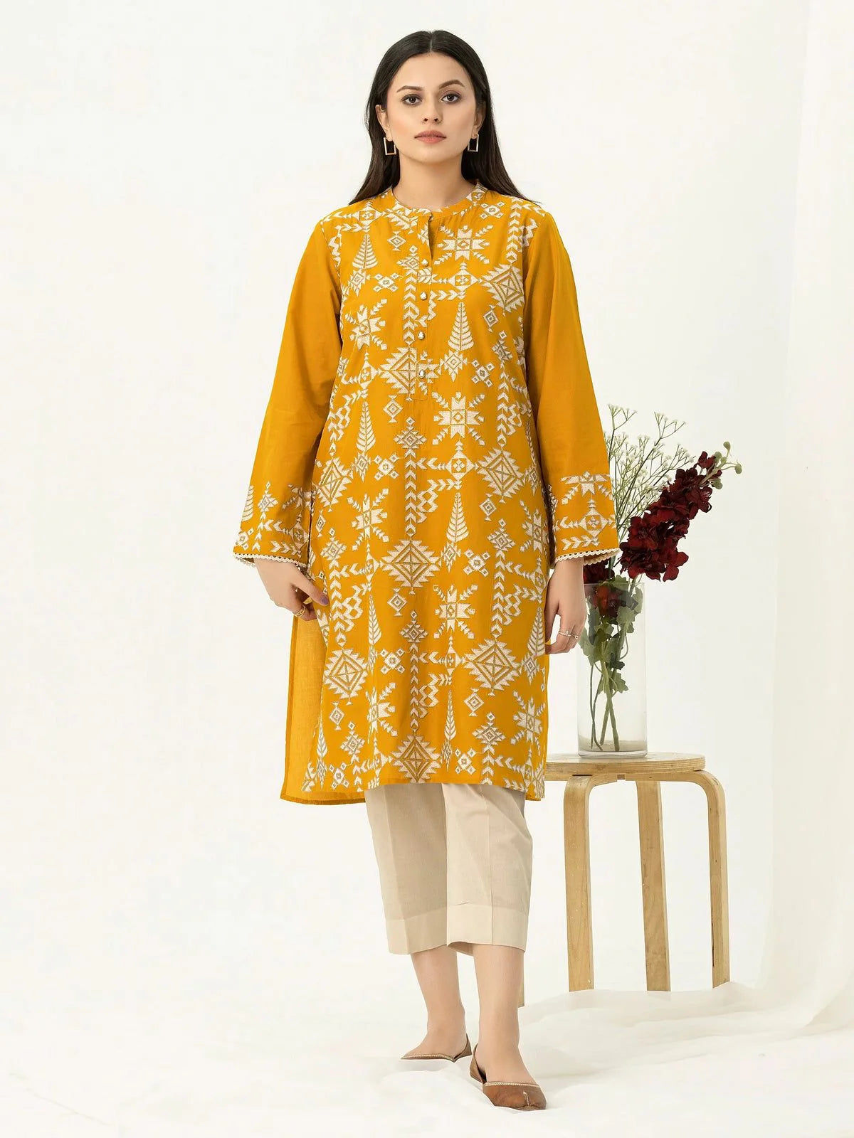 LIMELIGHT-2PC DHANAK EMBROIDERED SUIT-GUL05