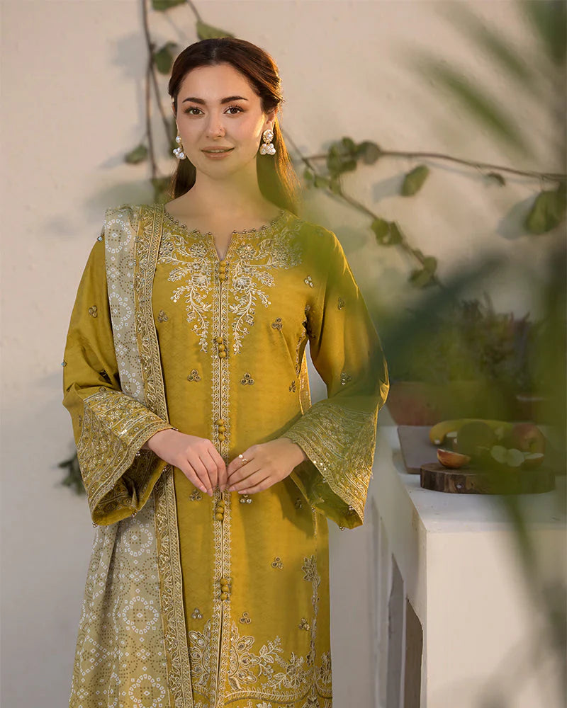 JADE-3PC DHANAK HEAVY EMBROIDERED SUIT GUL11