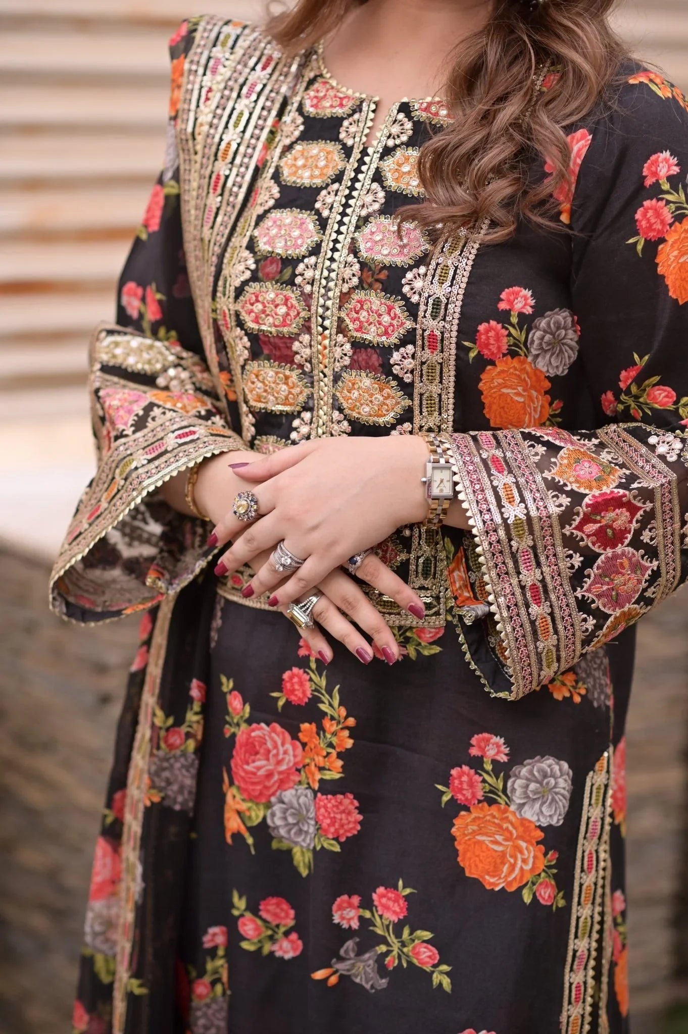 ANEELAS-SHAMOZ 3PC SOFT DIGITAL PRINTED SUIT GUL28