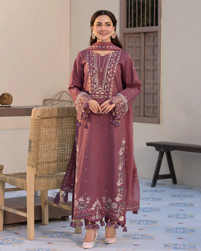 JADE-3PC DHANAK SEQUENCE EMBROIDERED SUIT GUL13