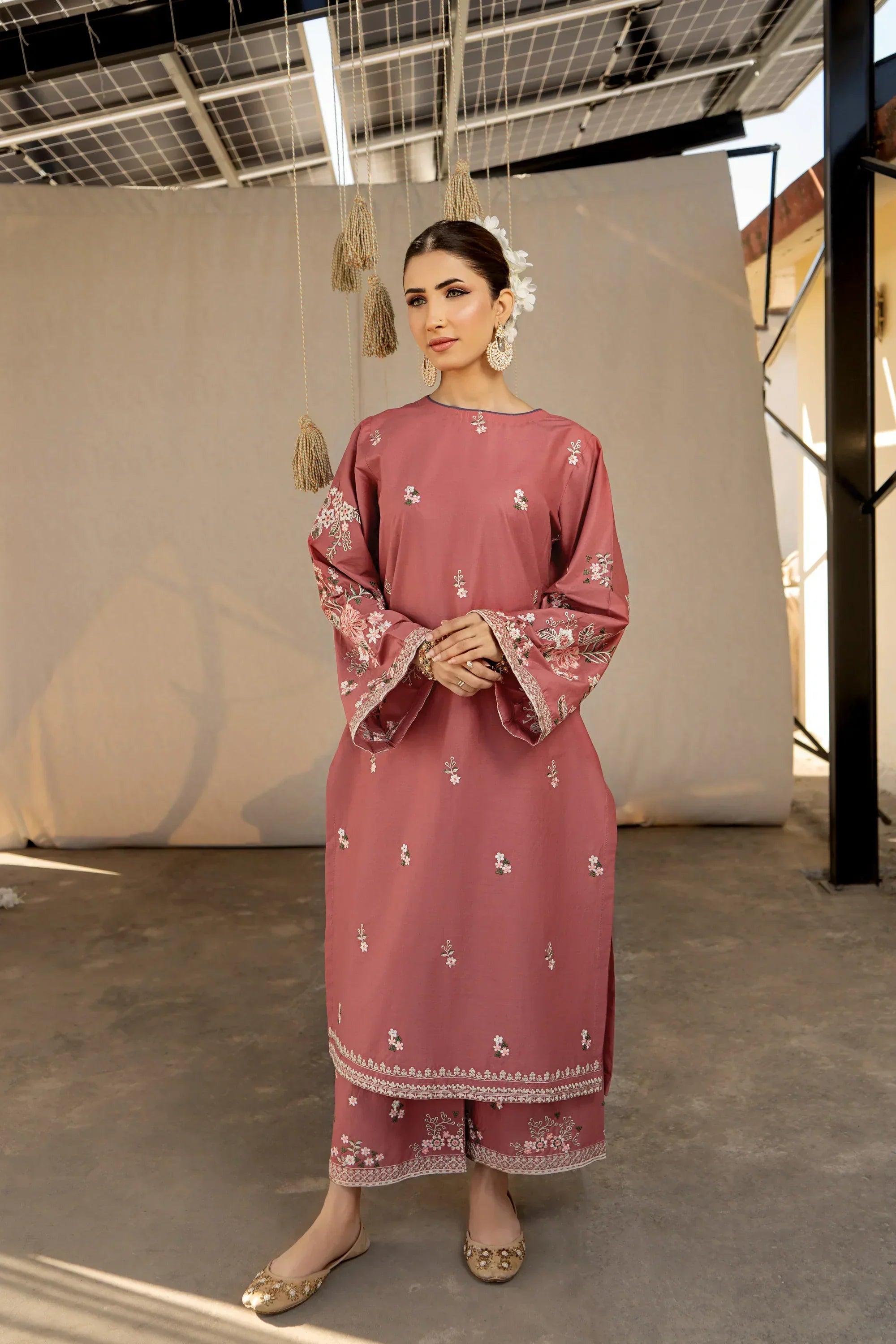 URGE - 2PC DHANAK EMBROIDERED SUIT GUL01